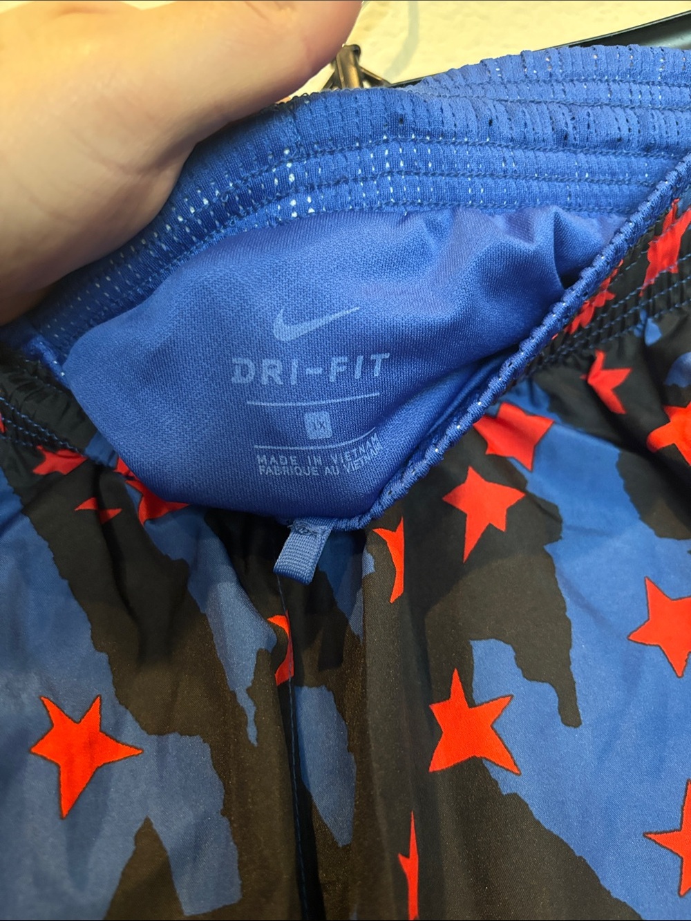 1X Nike Star Print Athletic Shorts - Black, Royal Blue & Red - Picture 2 of 4